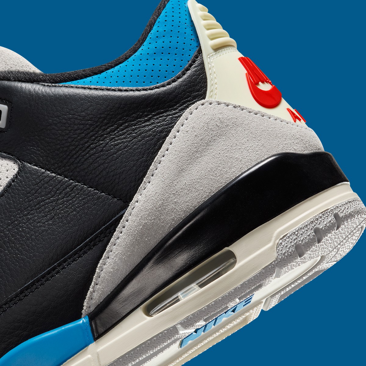 Nike Air Jordan 3 Retro Rare Air Black Military Blue Chile Red IB8967-004 Men’s