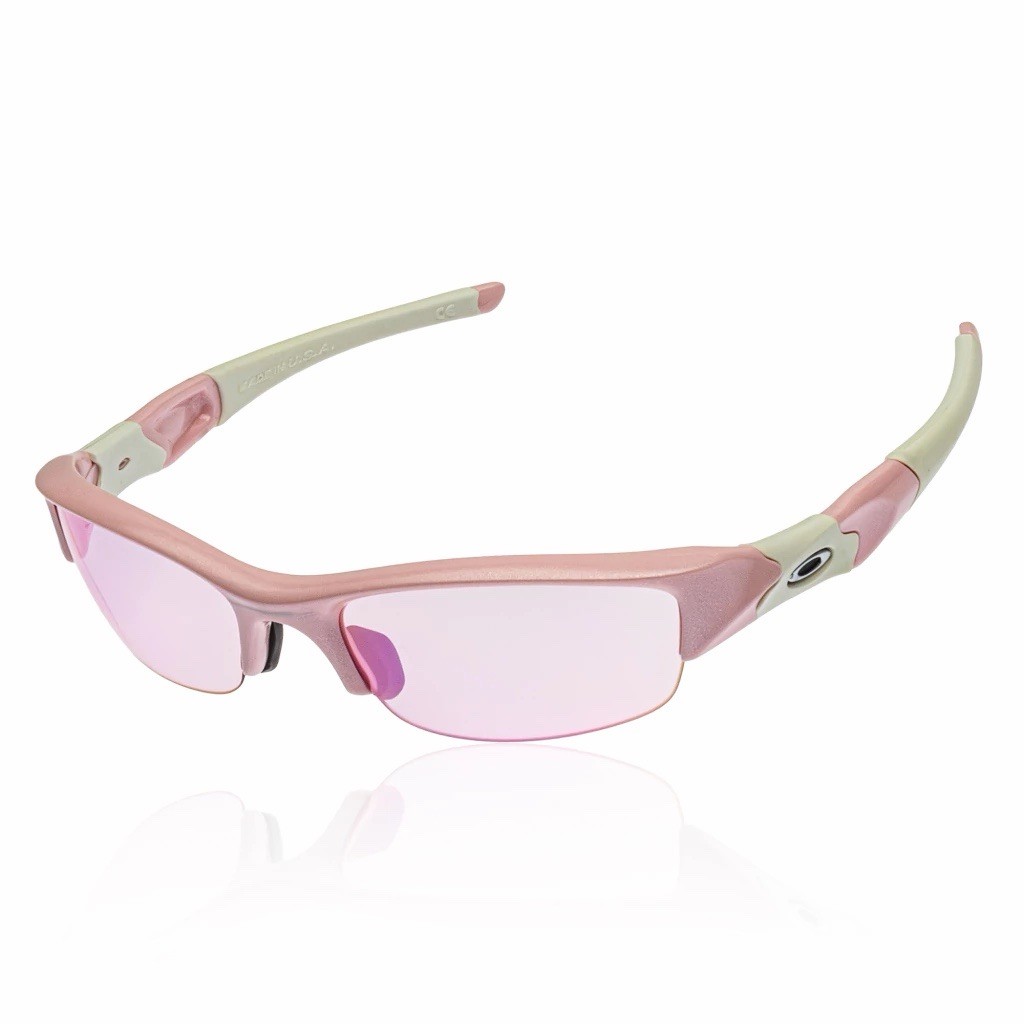 Pink And White Oakley Flak Jacket Sunglasses With Case