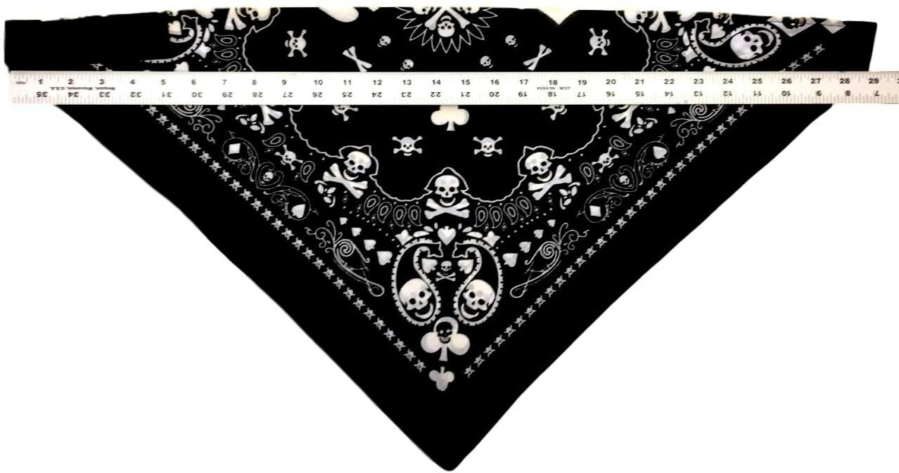 VELCRO®Brand ADJUSTABLE SPADES CLUBS PAISLEY FACE NECK COVER BANDANA NECKERCHIEF