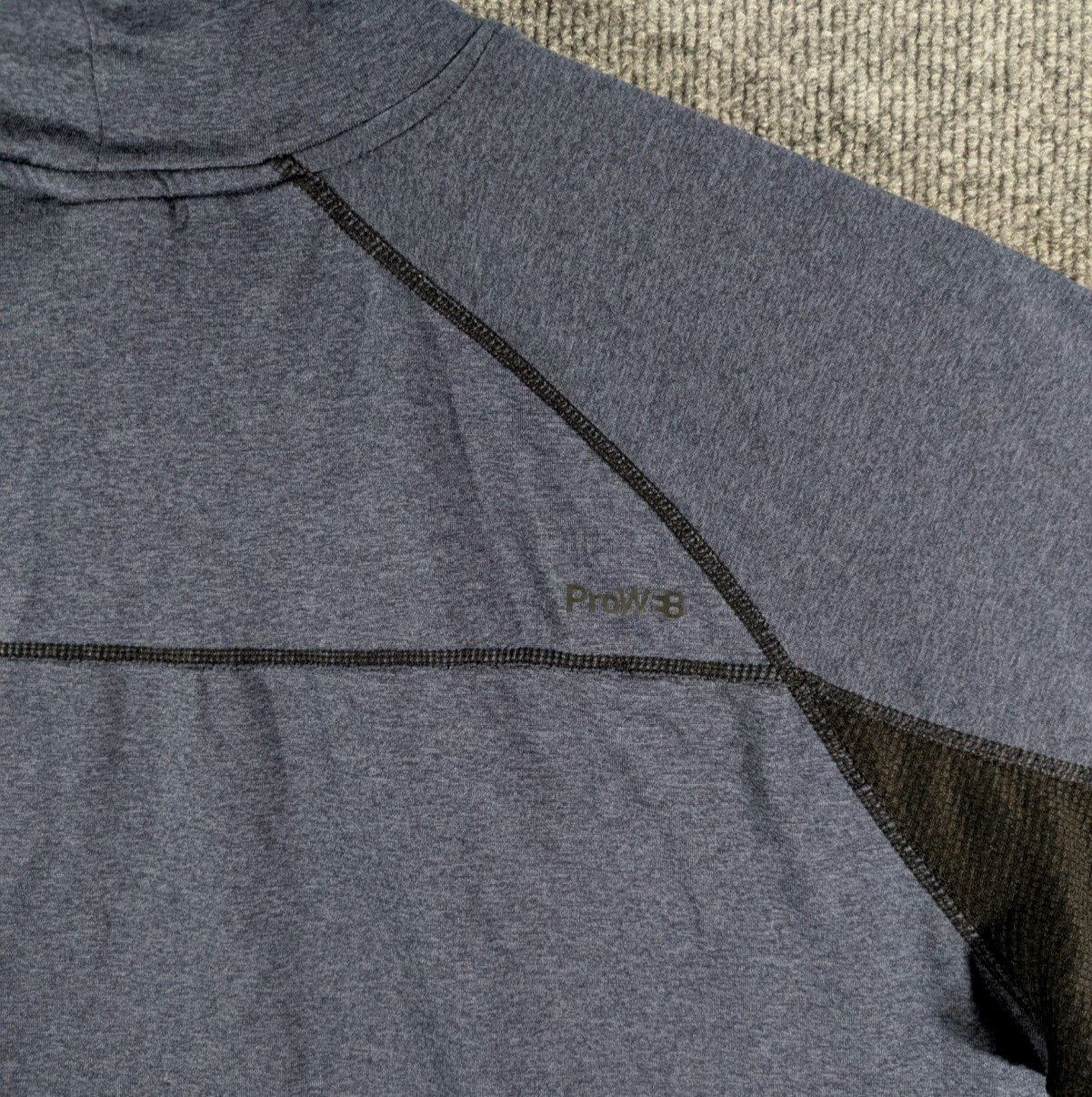 Spyder Active Mock Neck Shirt Mens Large Blue Black Long Sleeve Athletic