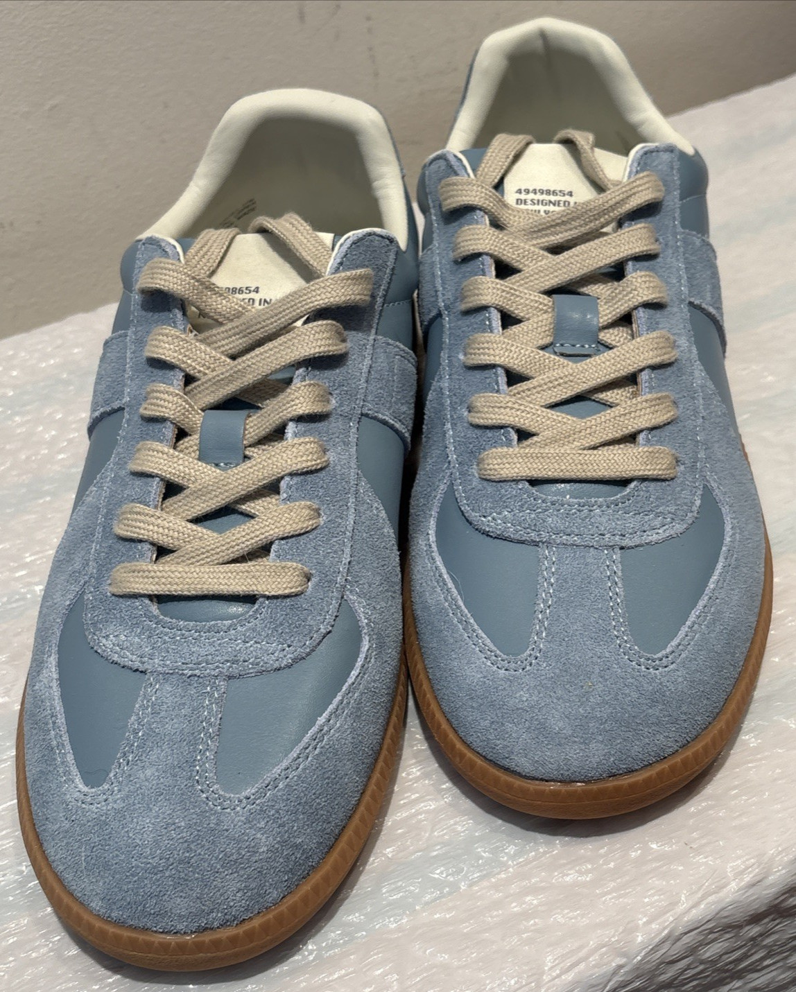 Steve Madden Dixin Leather BLUE Suede GAT Sneakers Trainers 11M-US UK-10 EU-44