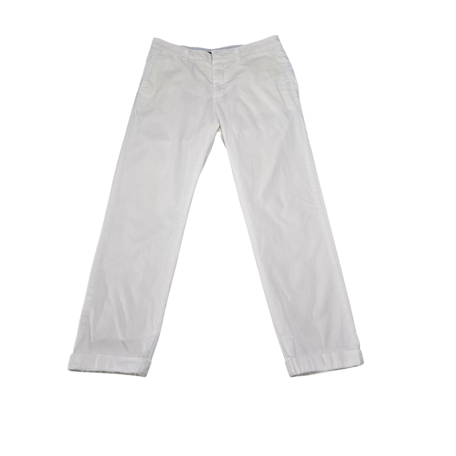 Ralph Lauren Sport Womens White Cotton Chino Pants Size 10 Embroidered Pony Logo