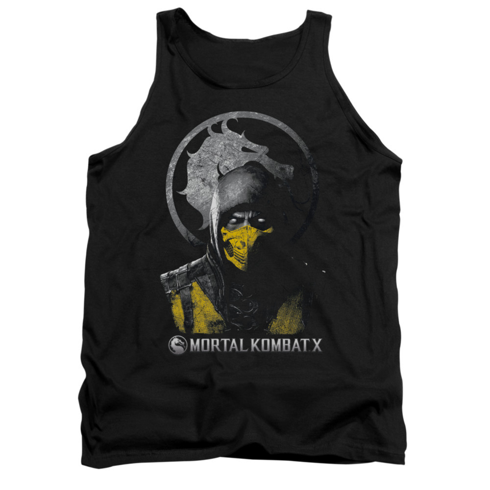 MORTAL KOMBAT X SCORPION BUST Licensed Men’s Graphic Tank Top Sleeveless SM-2XL