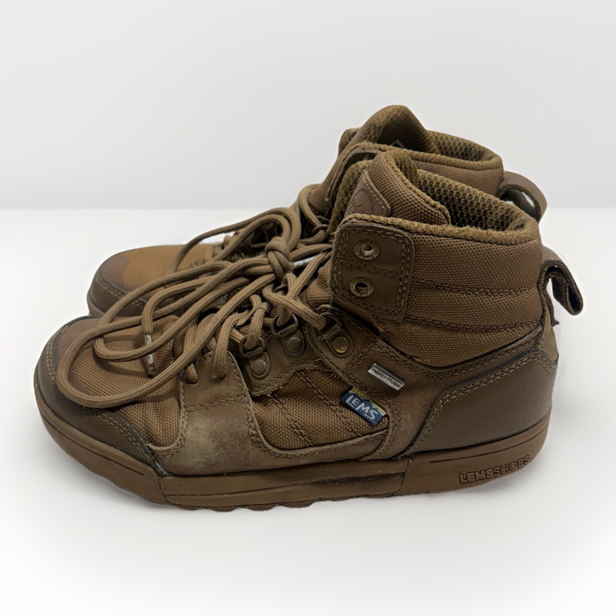 LEMS Womens Outlander Waterproof Boots Sz 7.5 Tan Beige