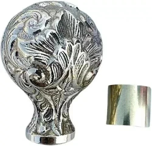 Handle Vantage Knob Head Walking Stick Brass Sold Cane Handle Silver Gift