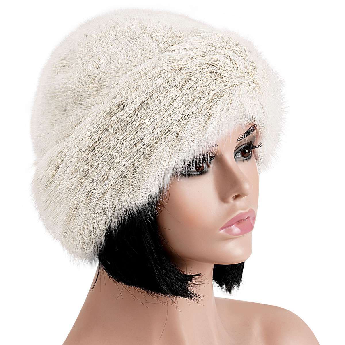 Fuzzy Cossack Hat for Womens Winter Fluffy Furry Plush Faux Fur Hats Bucket Hats