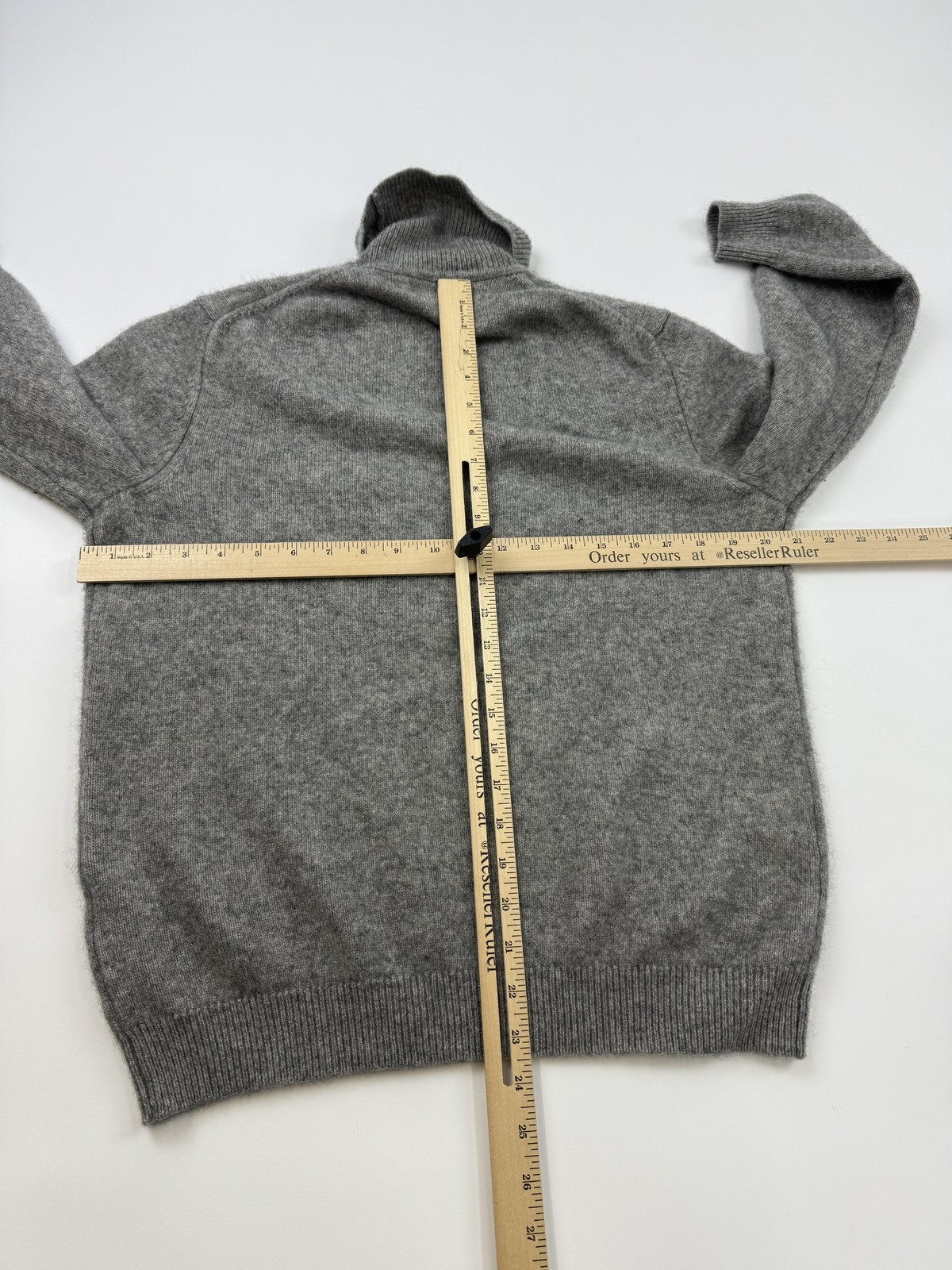 Tasso Elba Sweater Mens Large Gray 100% Cashmere Turtleneck Cable Knit
