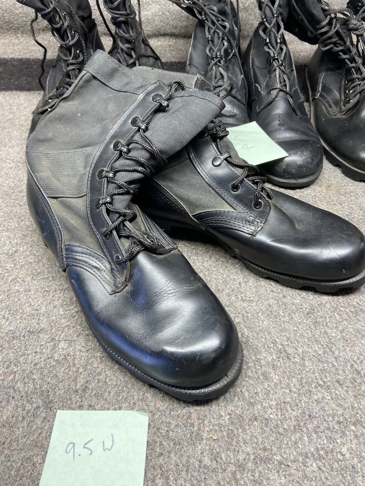 Men’s Leather Canvas Boots Tactical Vietnam-Style Jungle Army-Various Sizes Used