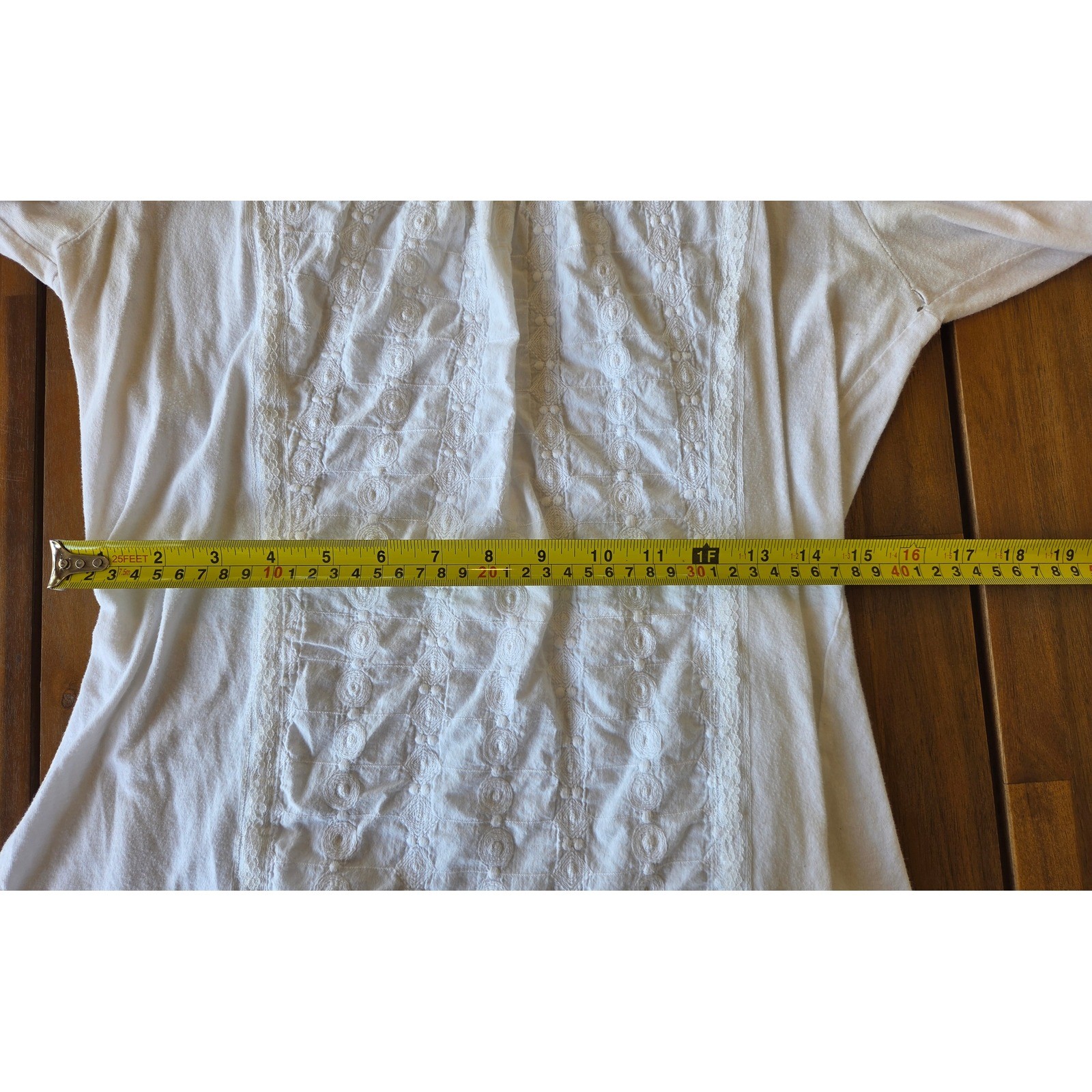 V Cristina White Embroidered Lace Cotton Top Sz S Milkmaid Cottage Peasant Fairy