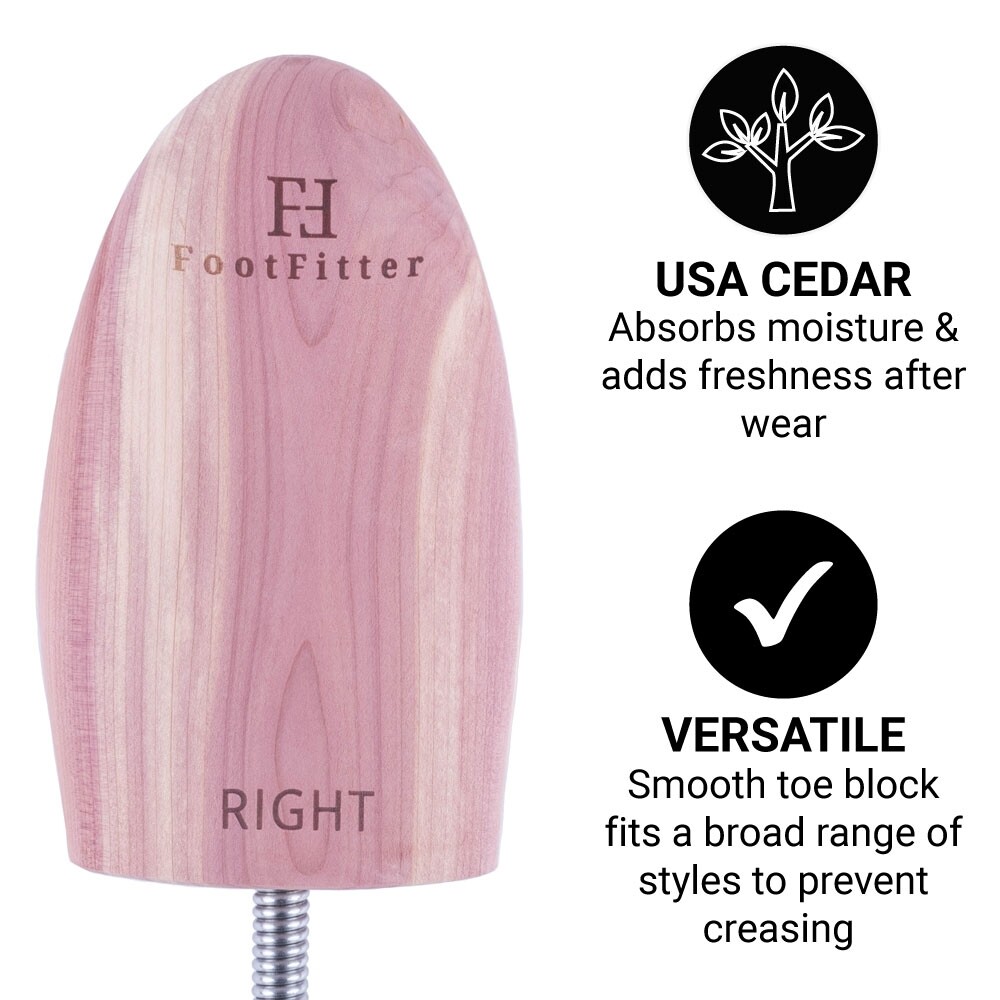 FootFitter Cedar Travel Shoe Tree for Men- Lightweight Shaper (Men’s US 7 – 13)