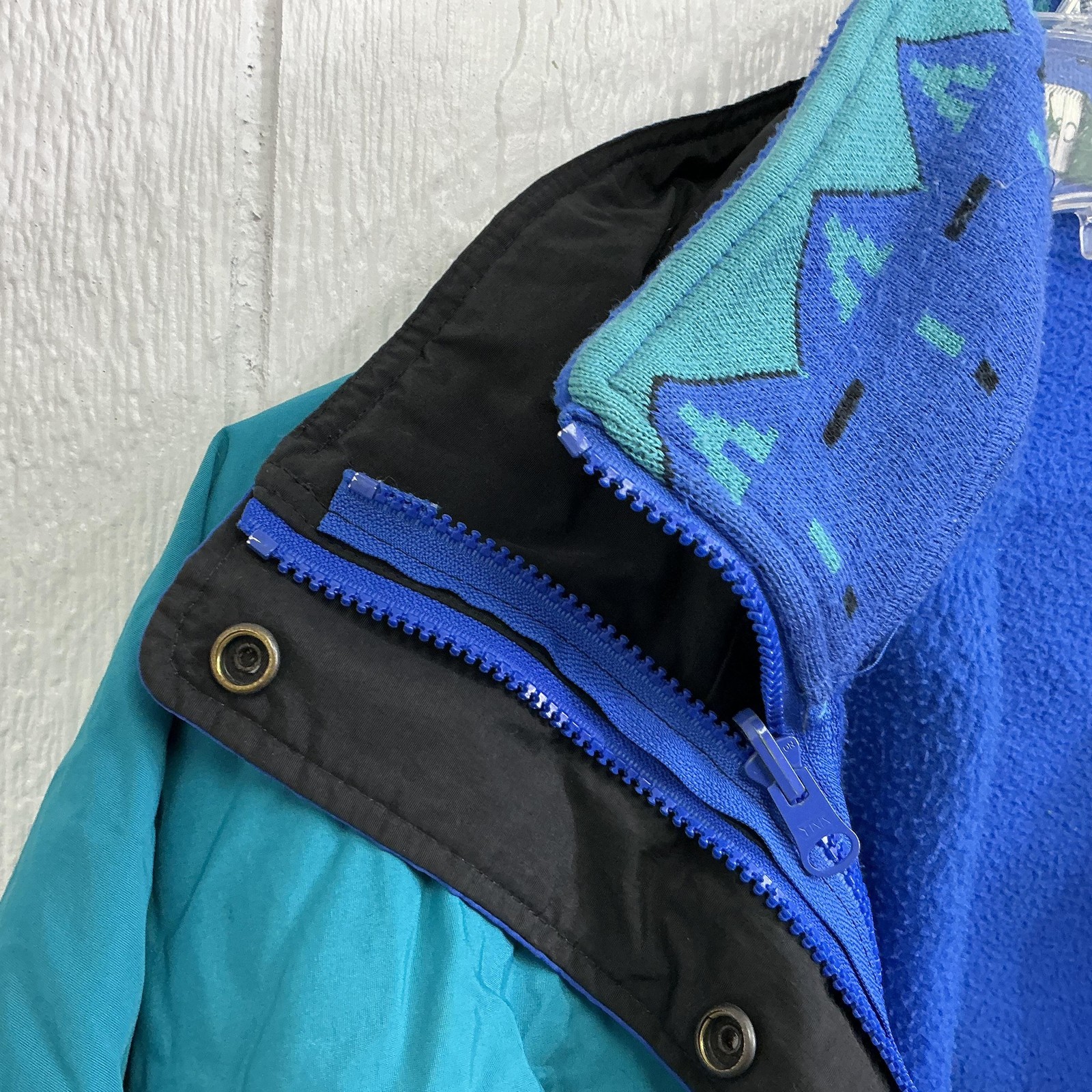 Vintage Hunt Club Jacket Mens Large Blue Teal 3-in-1 Zip Fleece Liner Ski 90s