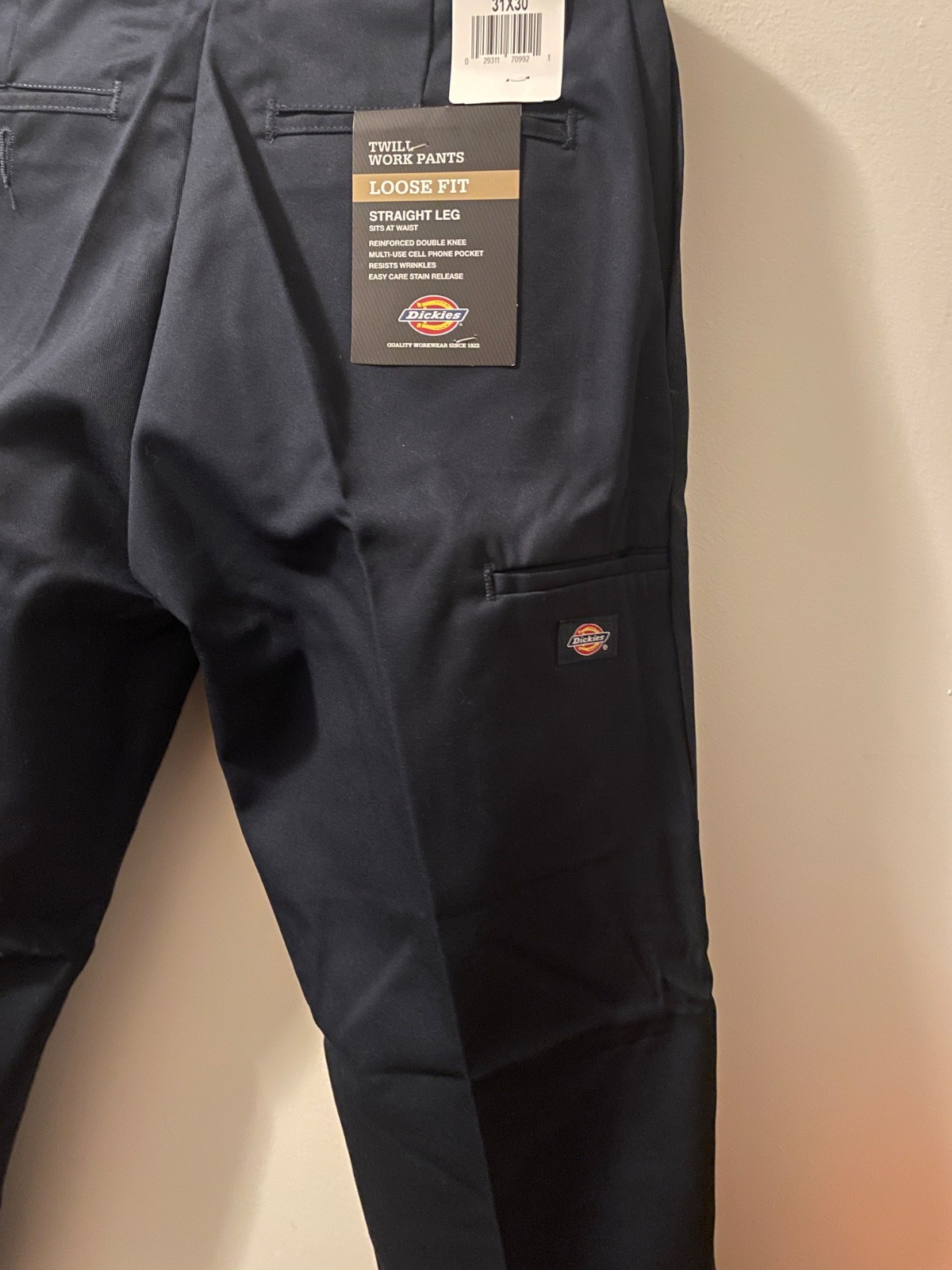 Dickies Loose Fit Double Knee Men’s Work Pants 31 x 30 – navy