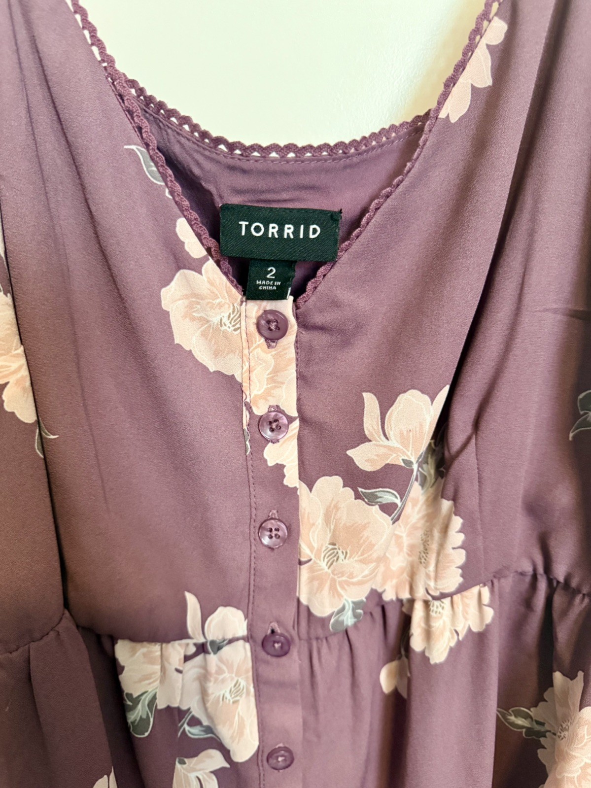 TORRID Size 2 Babydoll Georgette Floral Cami hi-low 18/20 plus