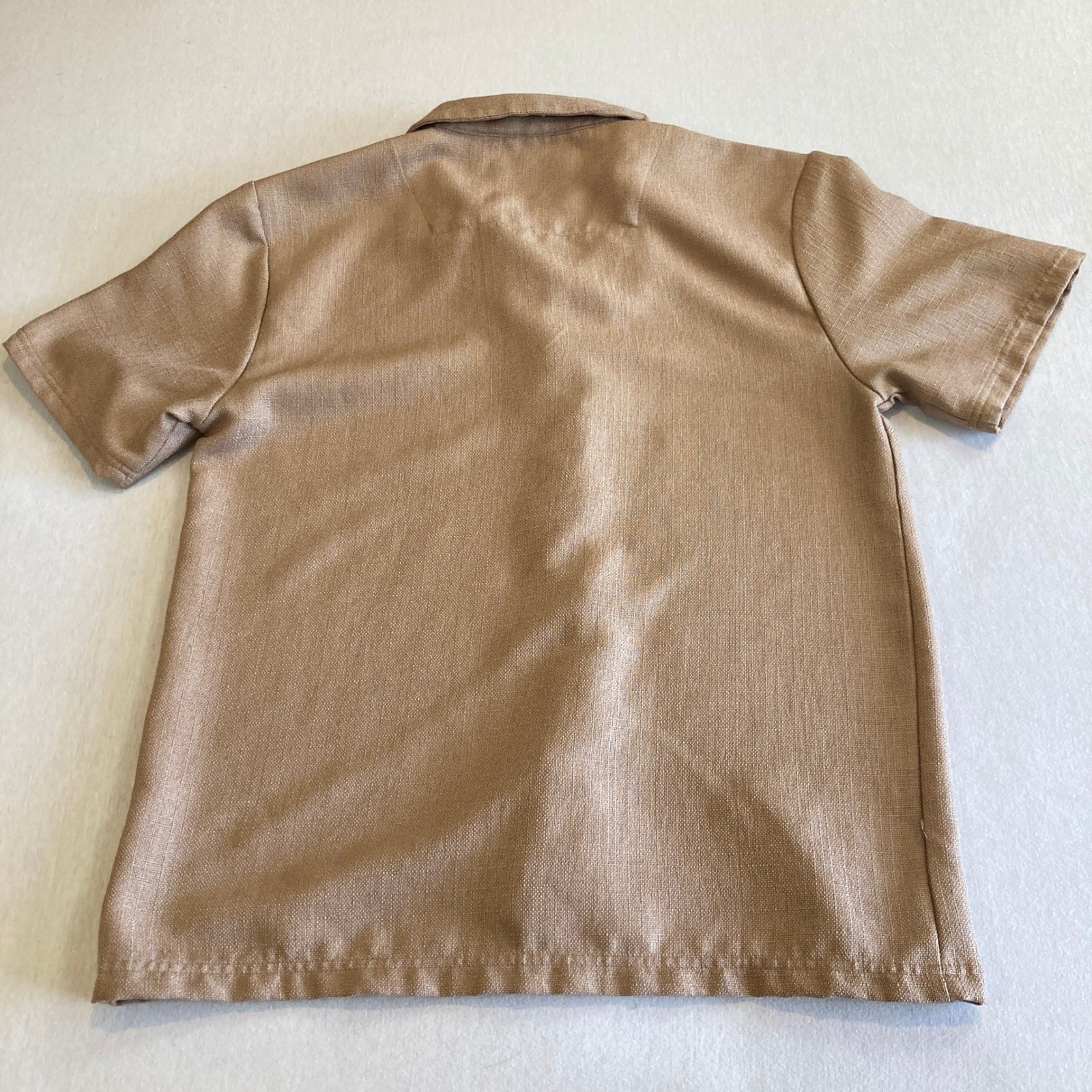 Malibu Beach Club Shirt Mens Medium Drill Clothing Tan Textured Camp Collar