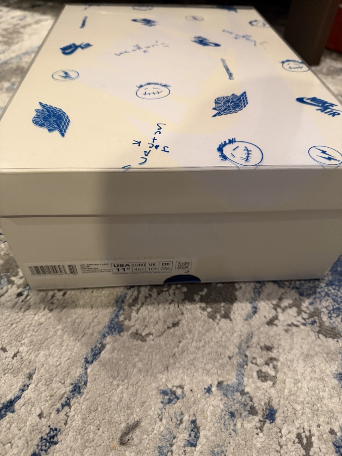 DM7866 104 Jordan 1 Retro Low OG SP Fragment x Travis Scott Sail Military Blue