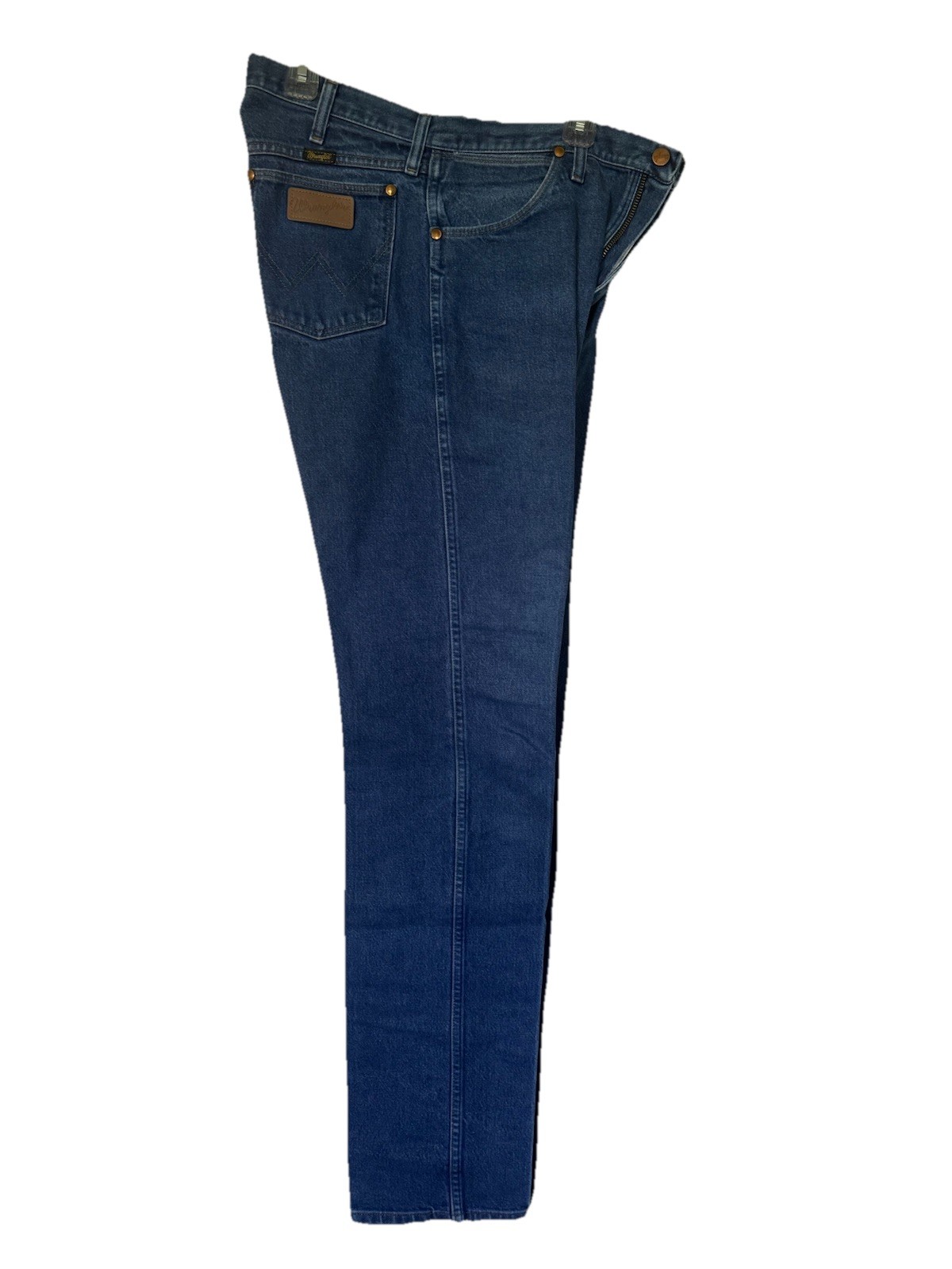 Wrangler Cowboy Cut Men’s Blue Medium Wash Denim Straight Jeans 5-Pocket Cotton