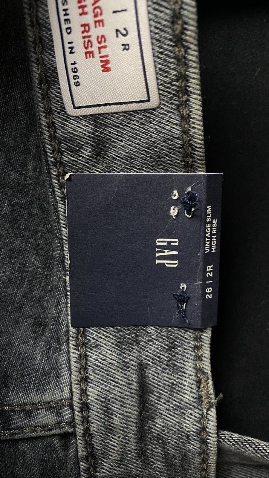 GAP Vintage Slim High Rise NEW Gray Jeans, $89.95 MSRP, Women’s Size 26/2 Reg.