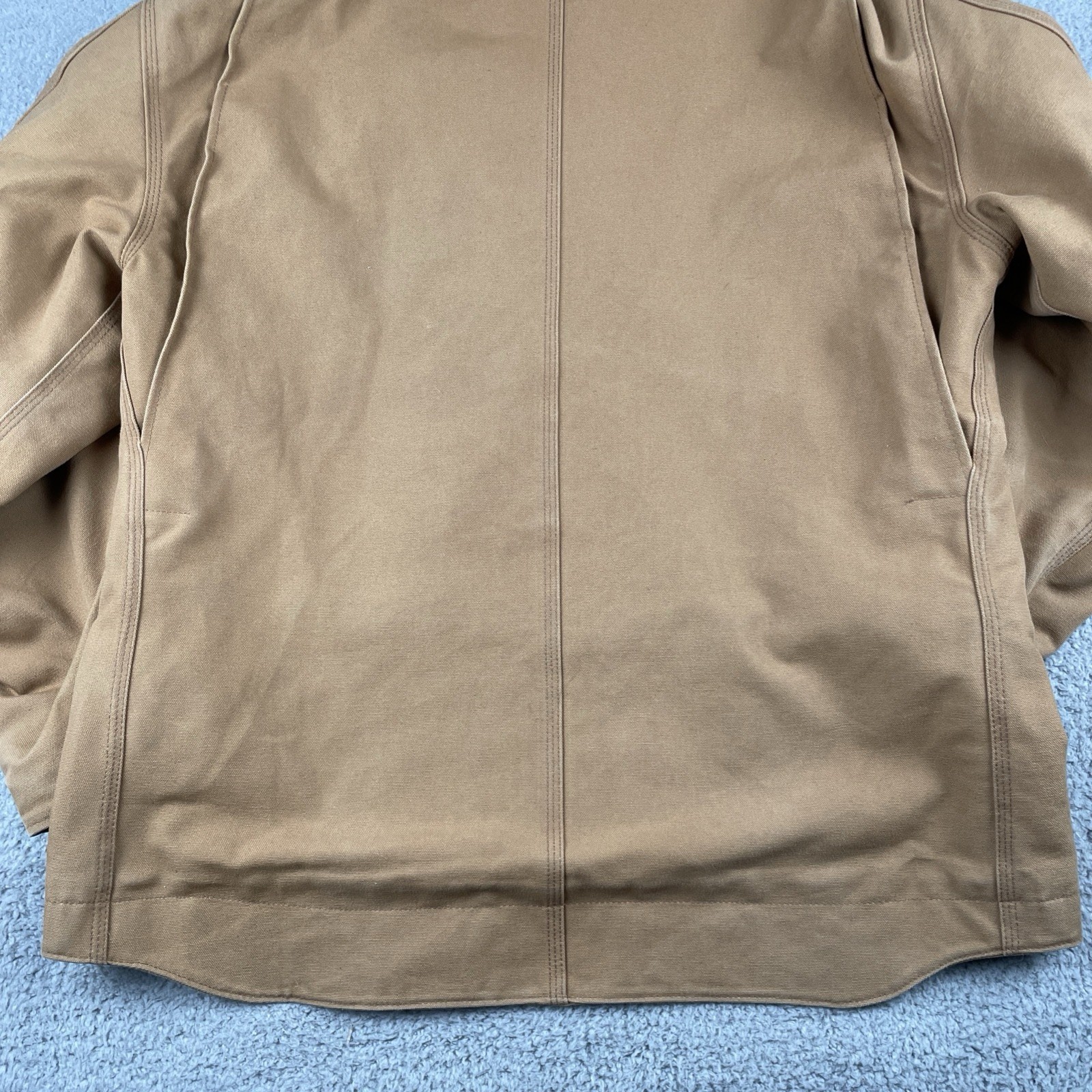 Carhartt Jacket Zip Up Hoodie Caramel Brown Fleece Lined Triple Stitched Large
