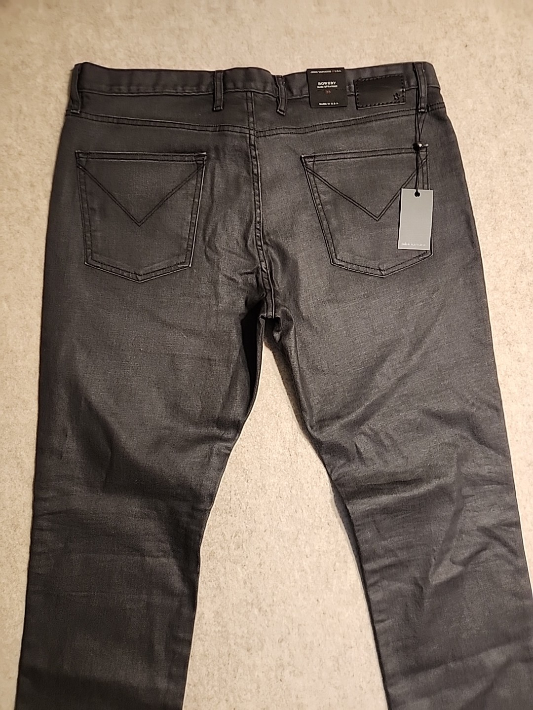 John Varvatos USA Men’s Bowery Slim Straight Jeans 38×27 NEW $228 J306Q3B-AOIE