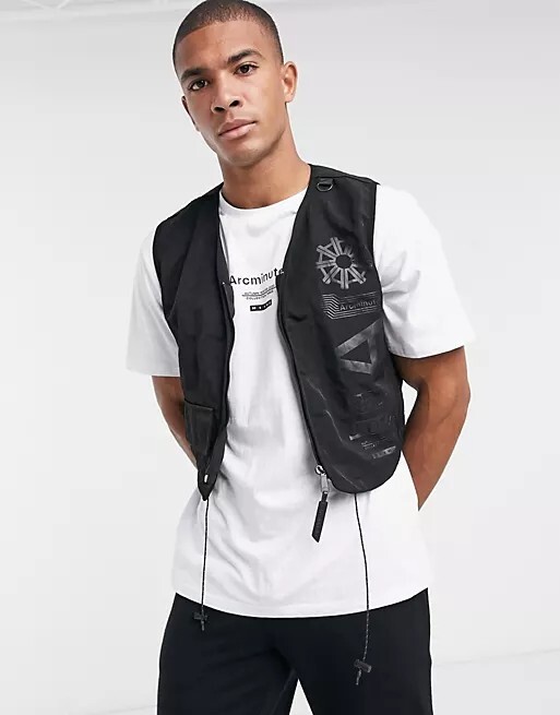 Arcminute Blackwell Utility Gilet Vest Men’s Small Black New with Tags