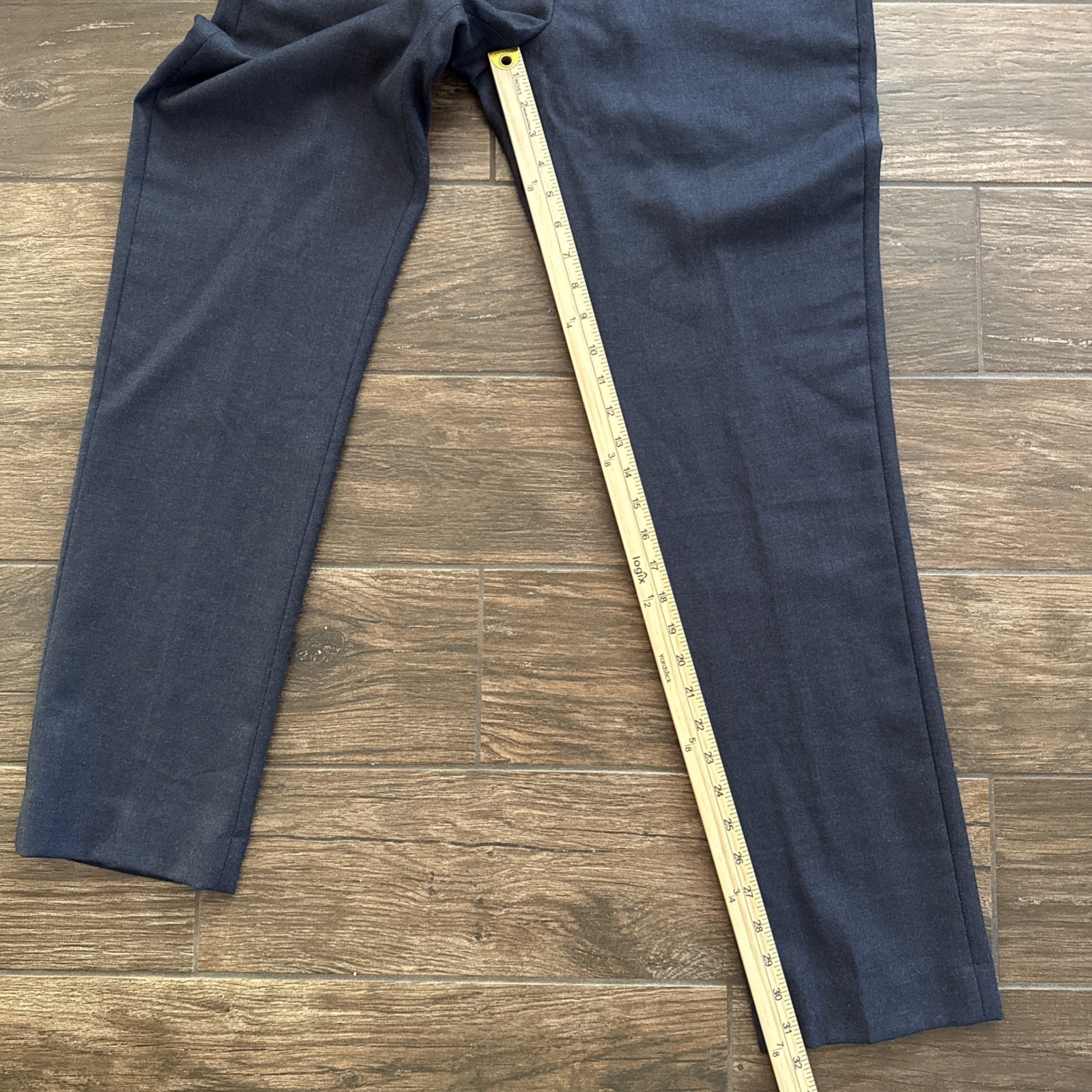 J.Crew Bowery Dress Pants Men 32×32 Blue 100% Wool Slim Flat Front Trousers