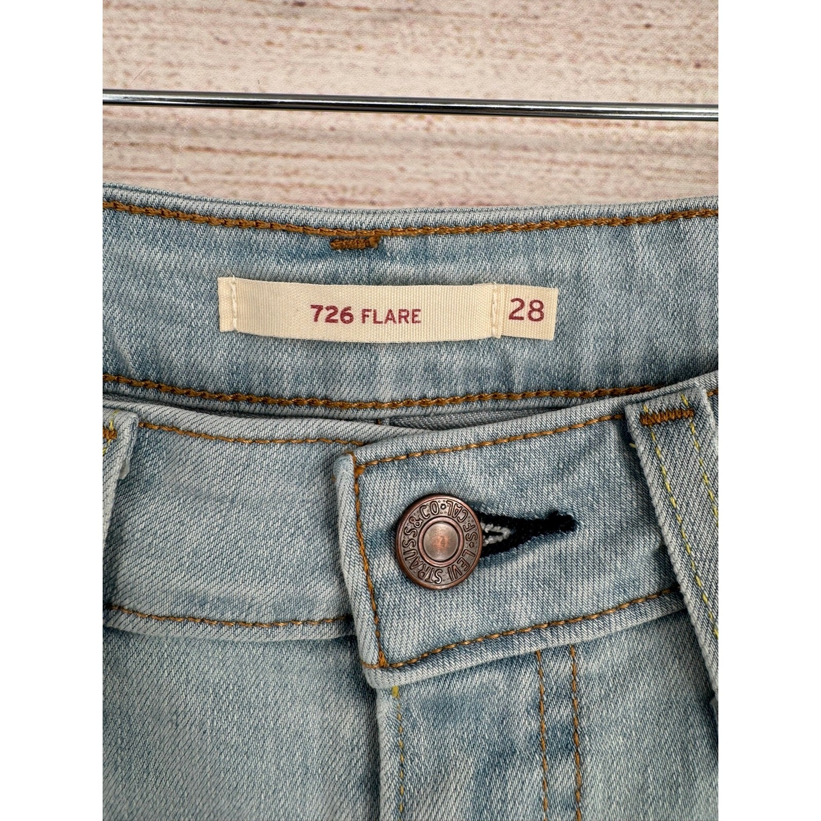 Levi’s 726 Flare Stretch Jeans Womens 28 Blue Light Wash Denim