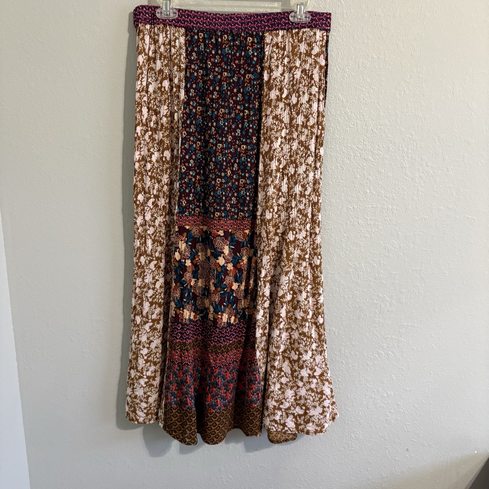 Natural Life Boho Patchwork Maxi Skirt Sz L Boho Festival Peasant Cottagecore