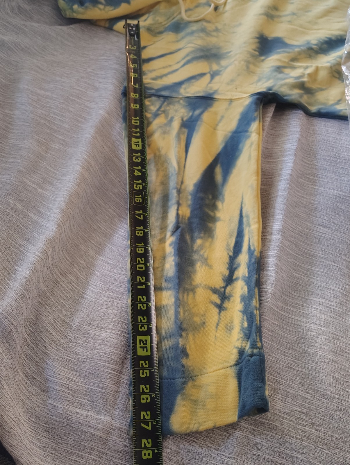 Sandro Paris Tie Dye Hoodie Yellow Blue Designer Pullover Sweatshirt L NWT