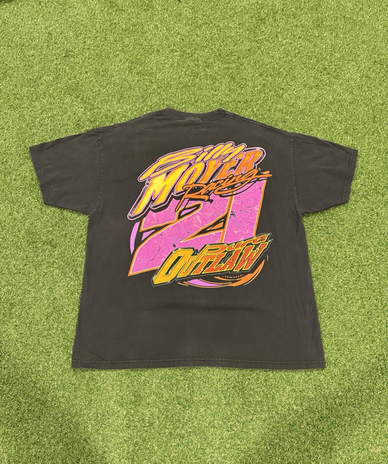Rare Vintage 2001 Billy Moyer Pure Outlaw Racing T-shirt XL Dirt Track Racing