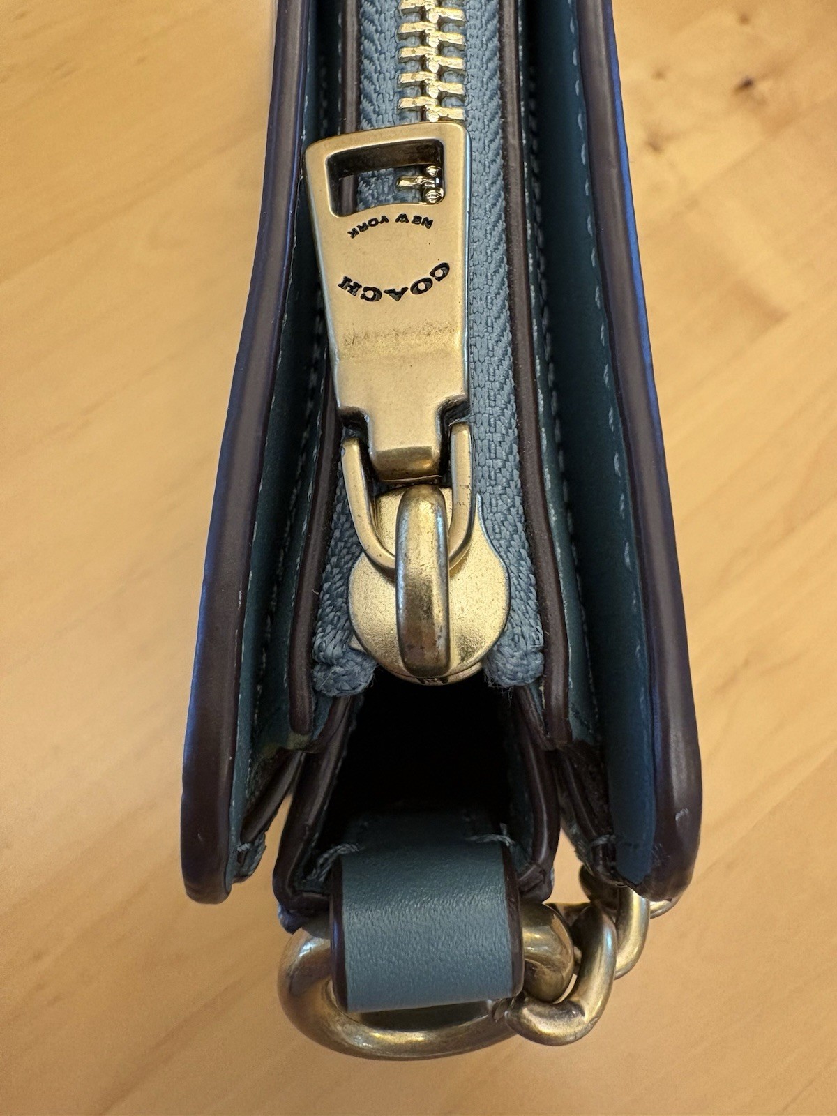 Coach Signature Chain Crossbody Bag Marine Blue Leather 78801 Oct 2019