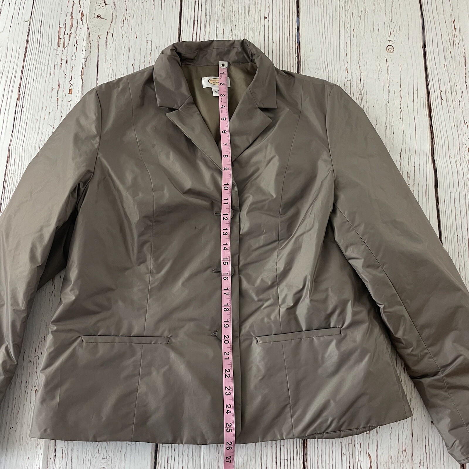 Talbots Button Front Nylon Poly Casual Jacket Women’s 16 Brown