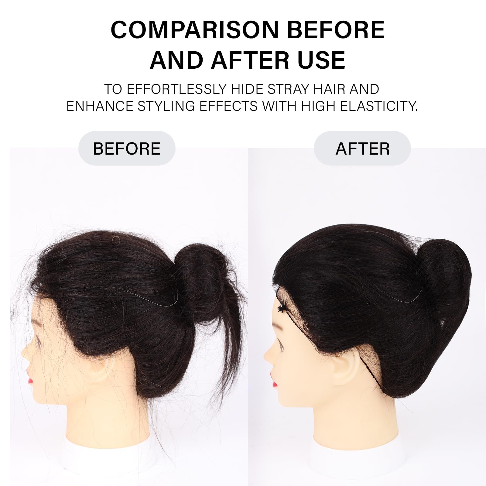 Hair Net 100 Pcs, 20 Inches Hair Nets Elasticity Invisible Elastic Mesh for F…