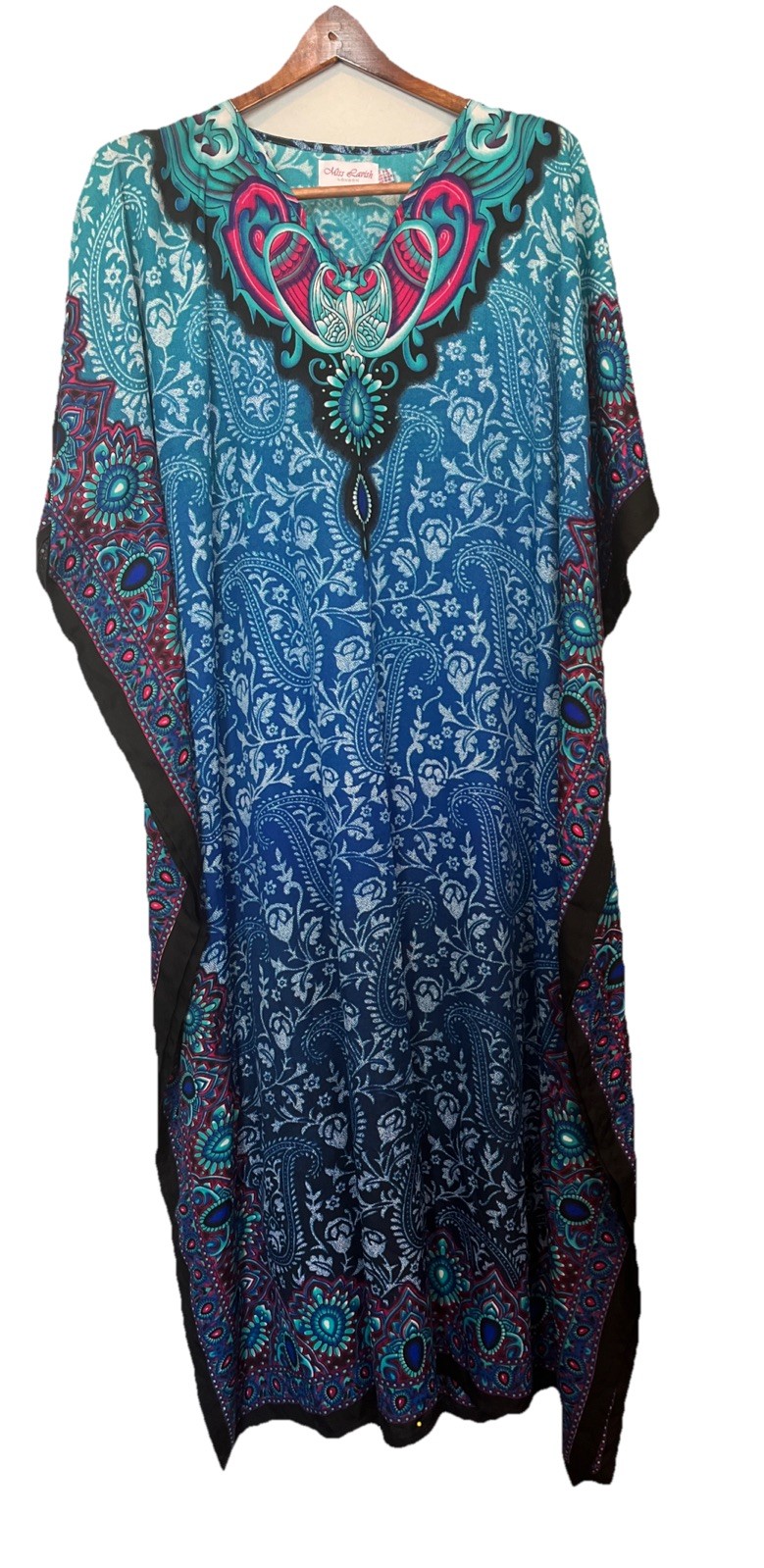 Miss Lavish London Paisley Kaftan Kimono Dress Moo Moo Mu MuMu INDIA Mrs Roper