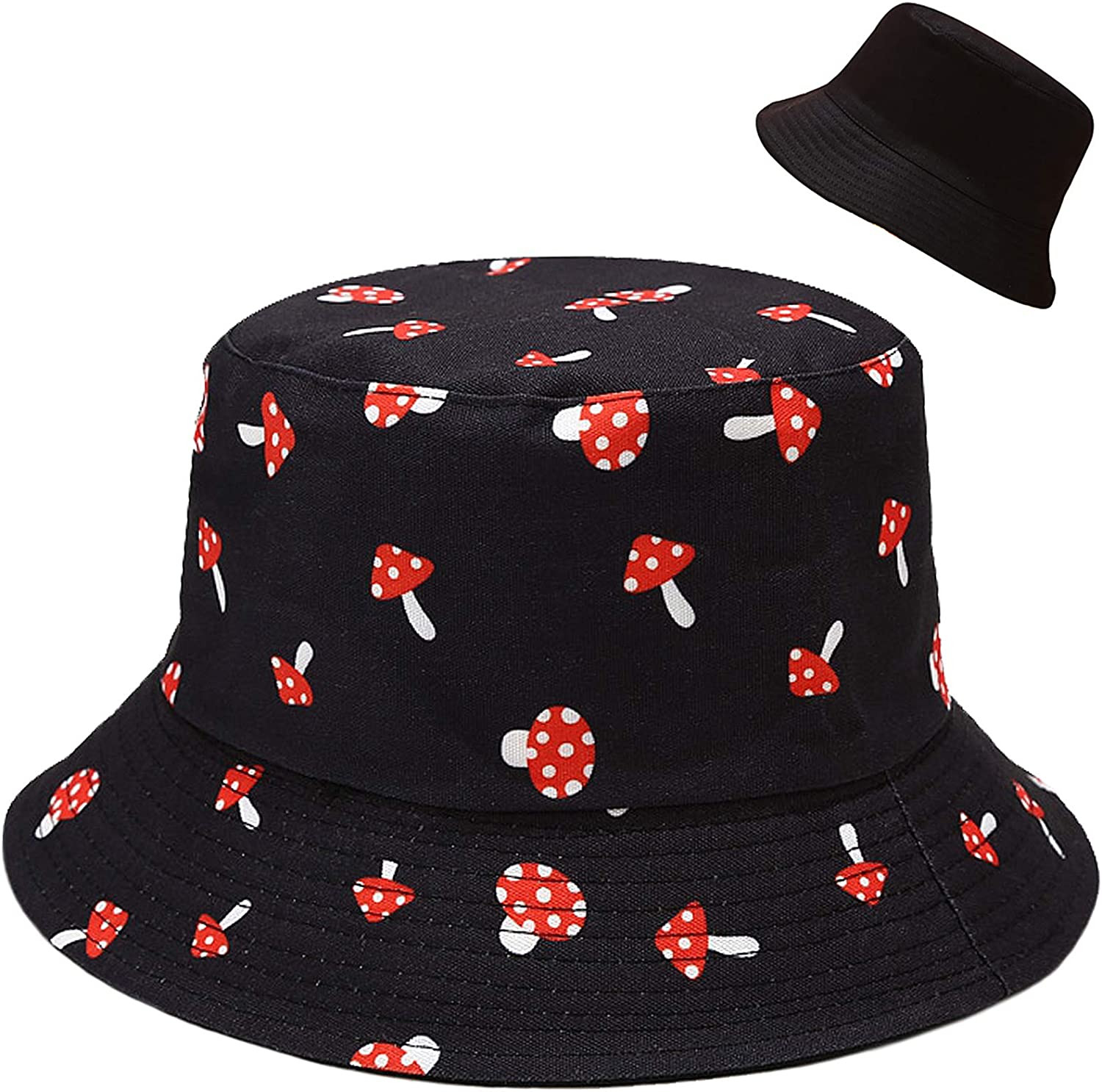 Unisex Bucket Hat Beach Sun Hat Aesthetic Fishing Hat for Men Women Teens, Rever
