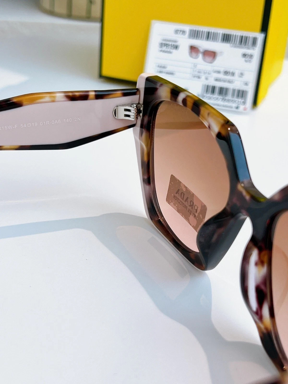 PRADA PR 15WS Women’s Sunglasses 01R0A6 Tortoise Caramel Powder Brown Grad w/Box