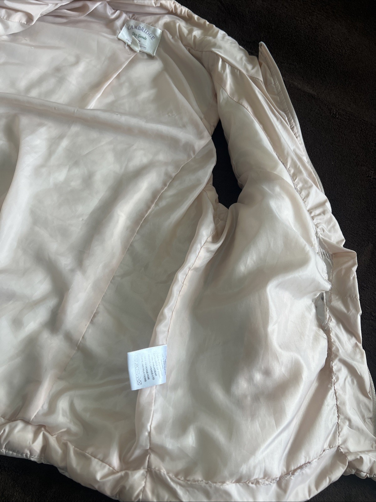 Cambridge Dry Goods Quilted Vest Large Women’s Rose Gold Zipper Pockets