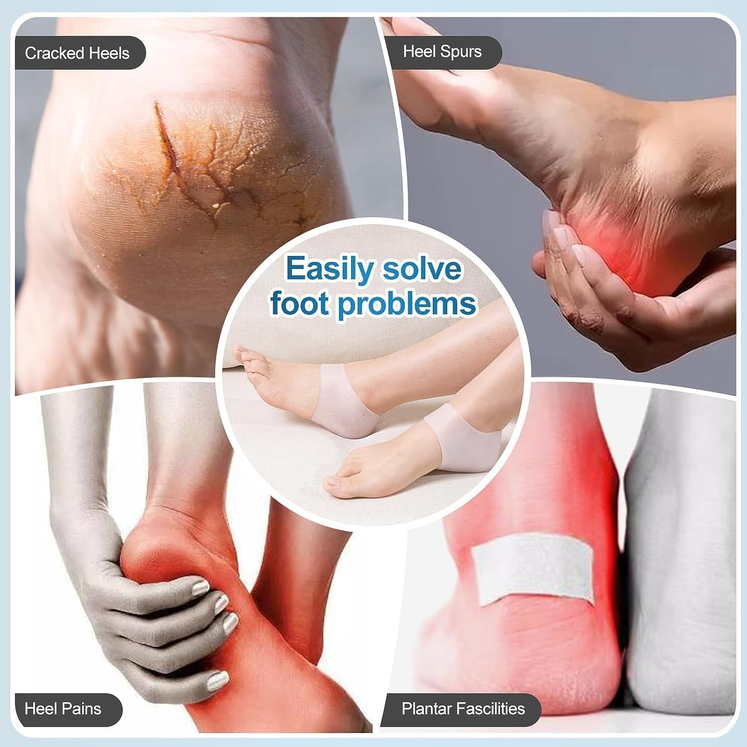 2 Pairs Silicone Heel Protectors for Shoes – Slim Gel Heel Sleeves for Bliste…