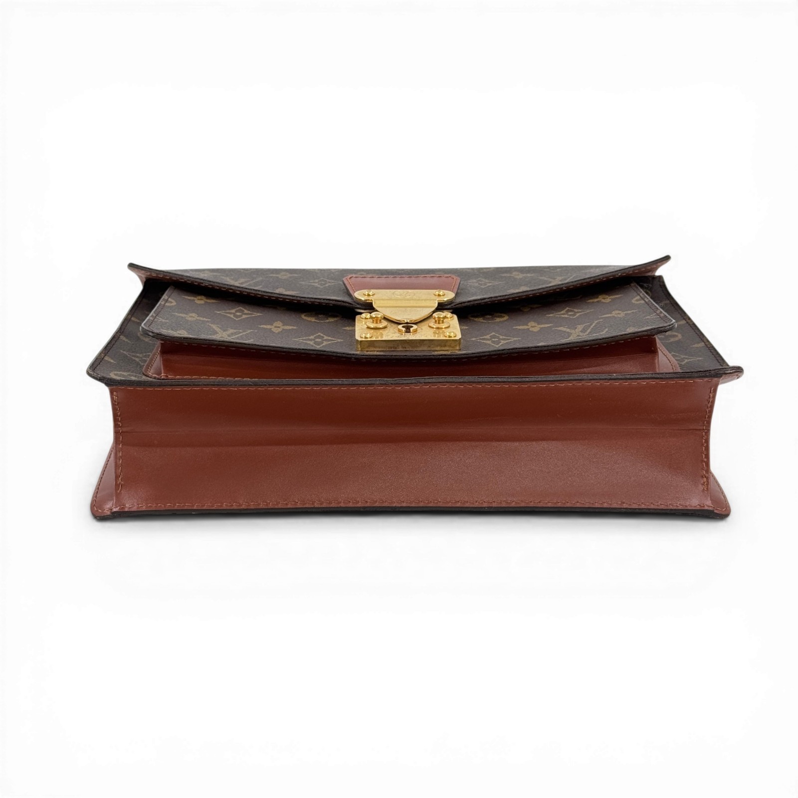 LOUIS VUITTON Monceau Monogram Canvas Brown 2Way Top Handle Crossbody Bag M51187