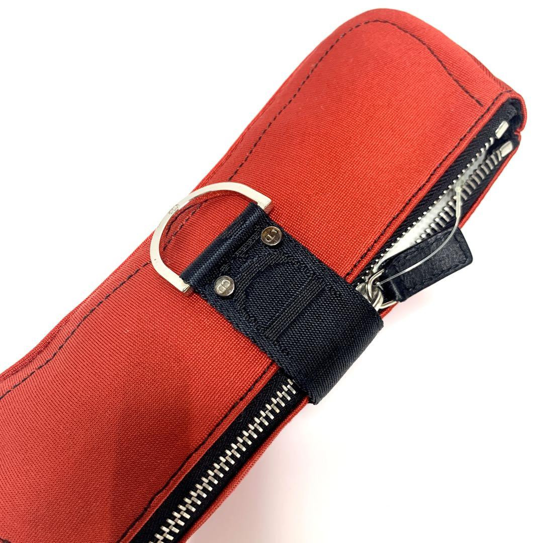Christian Dior Zipper Pouch Hardcore Red Size: W8.3xH2.8 in. Vintage
