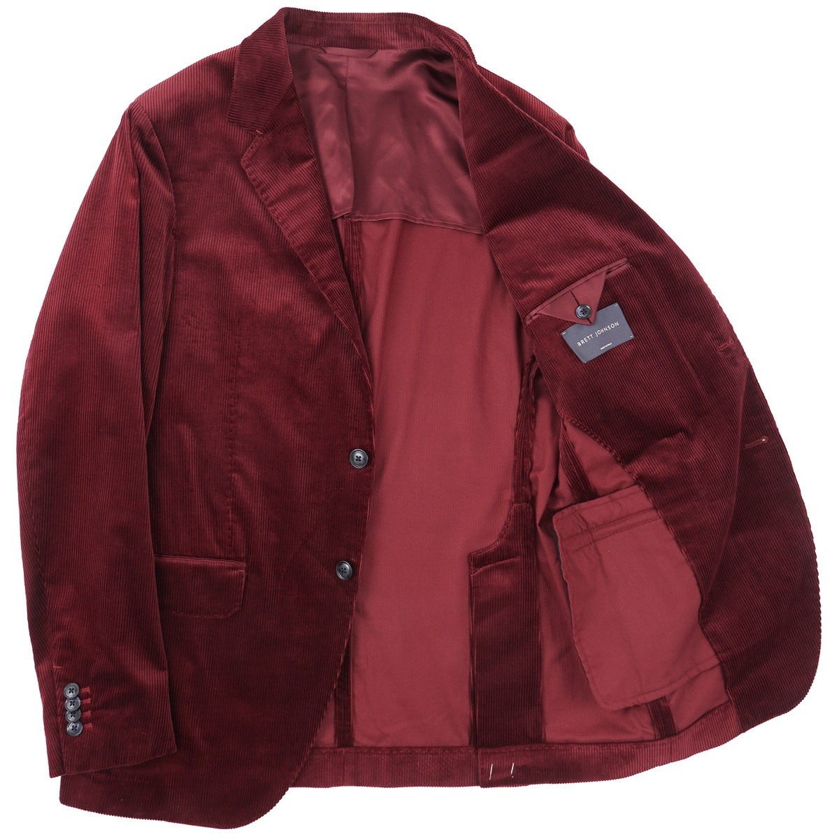 Brett Johnson Cherry Burgundy Velvet Corduroy Cotton Sport Coat 44R (Eu 54) New
