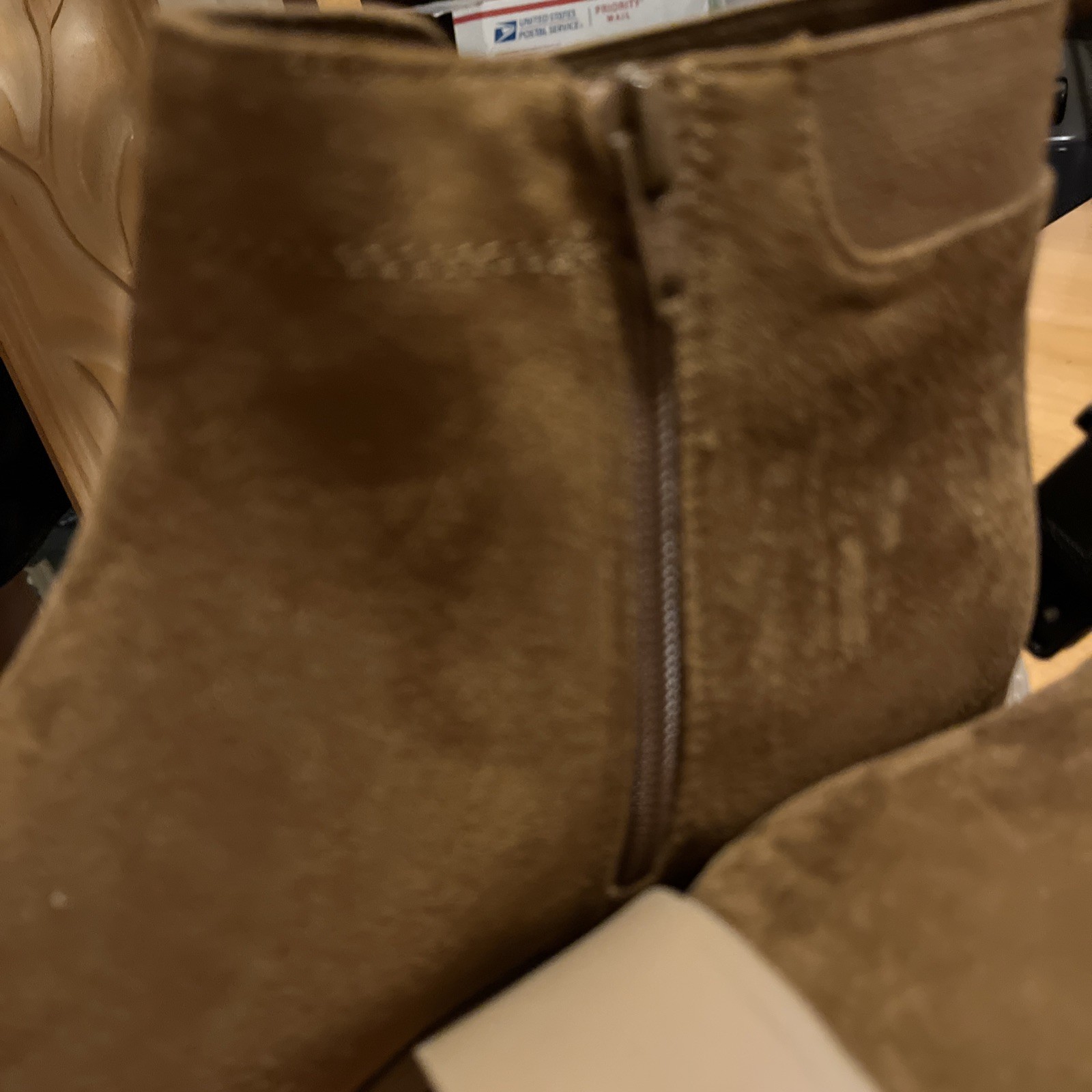 Mountain Sole Women’s Chelsea Boot Size: 12W Faux Suede Brown/Cognac NWOB