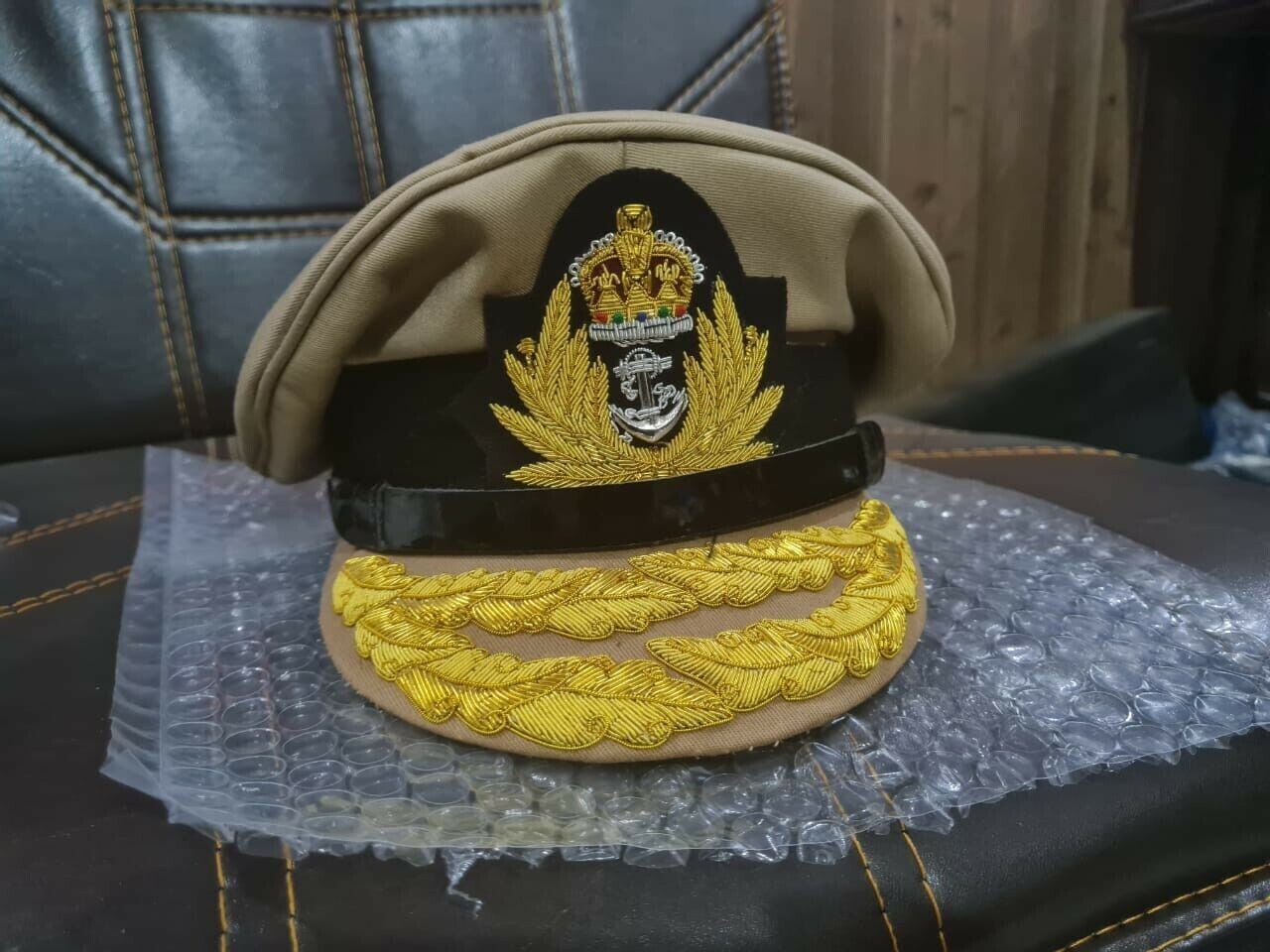 UK ROYAL NAVY ADMIRAL OFFICER Khaki WHITE OR BLACK HAT CAP NEW. ALL SIZES