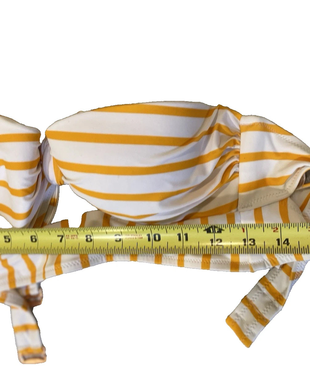 Shade & Shore Medium 36B Orange Stripe Keyhole Front Pushup Bikini Swim Top New