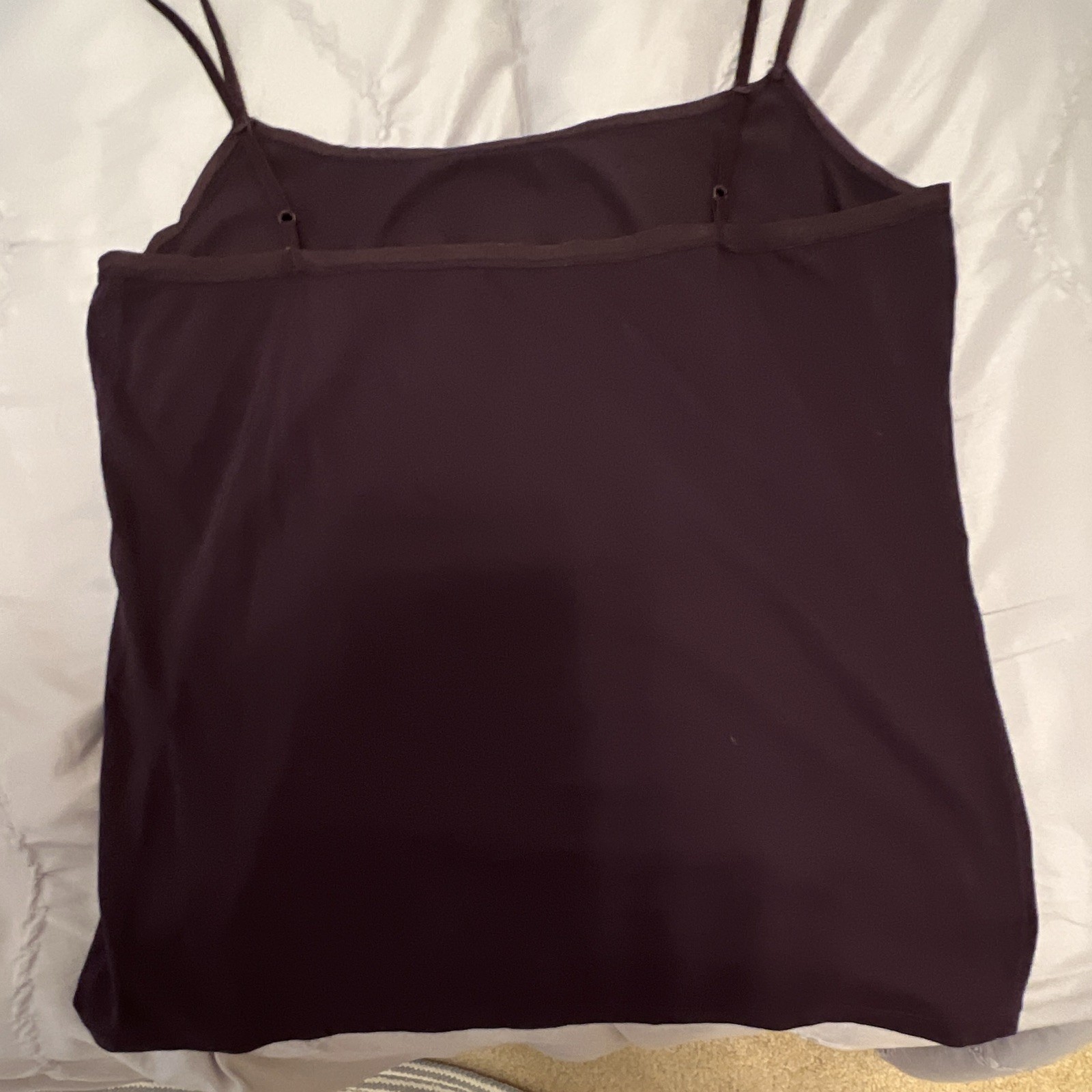 Ann Taylor Women’s Brown Solid Camisole Strap Accent Cotton/Spandex, M Regular