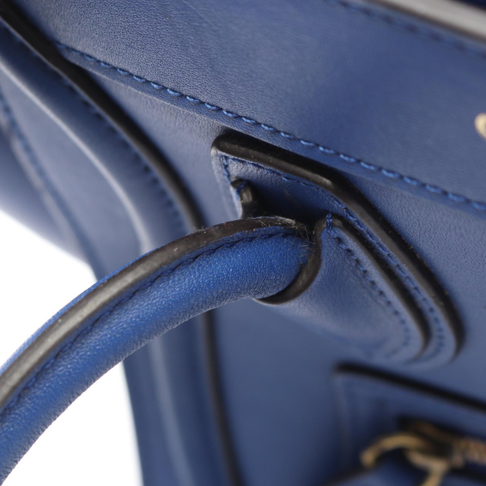 CELINE Luggage Nano Shopper Shoulder Crossbody Handbag 168243 leather Blue Used