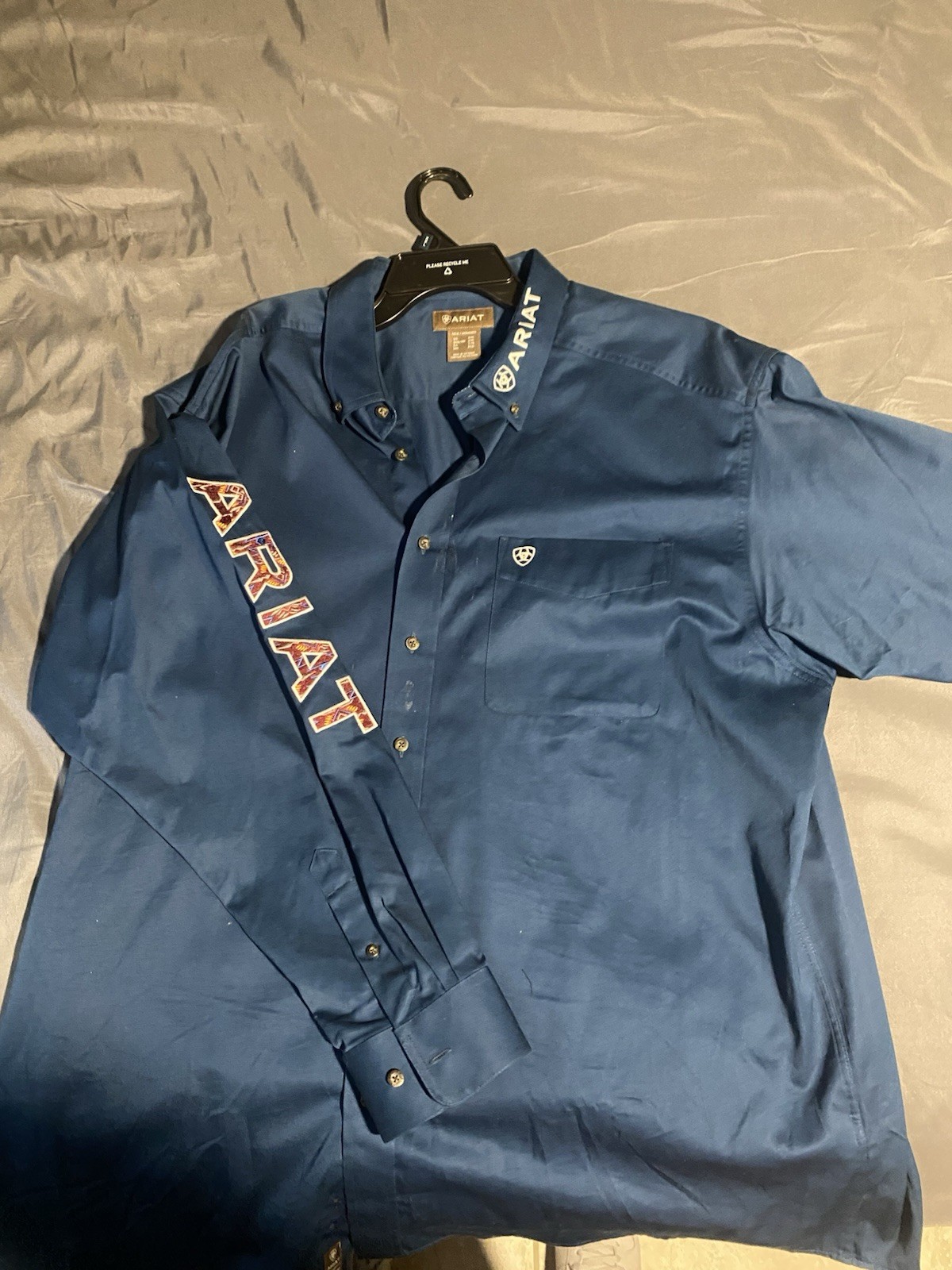 Ariat Button Up Shirt Mens 2XL Classic Fit Long Sleeve Geometric Wrinkle Free