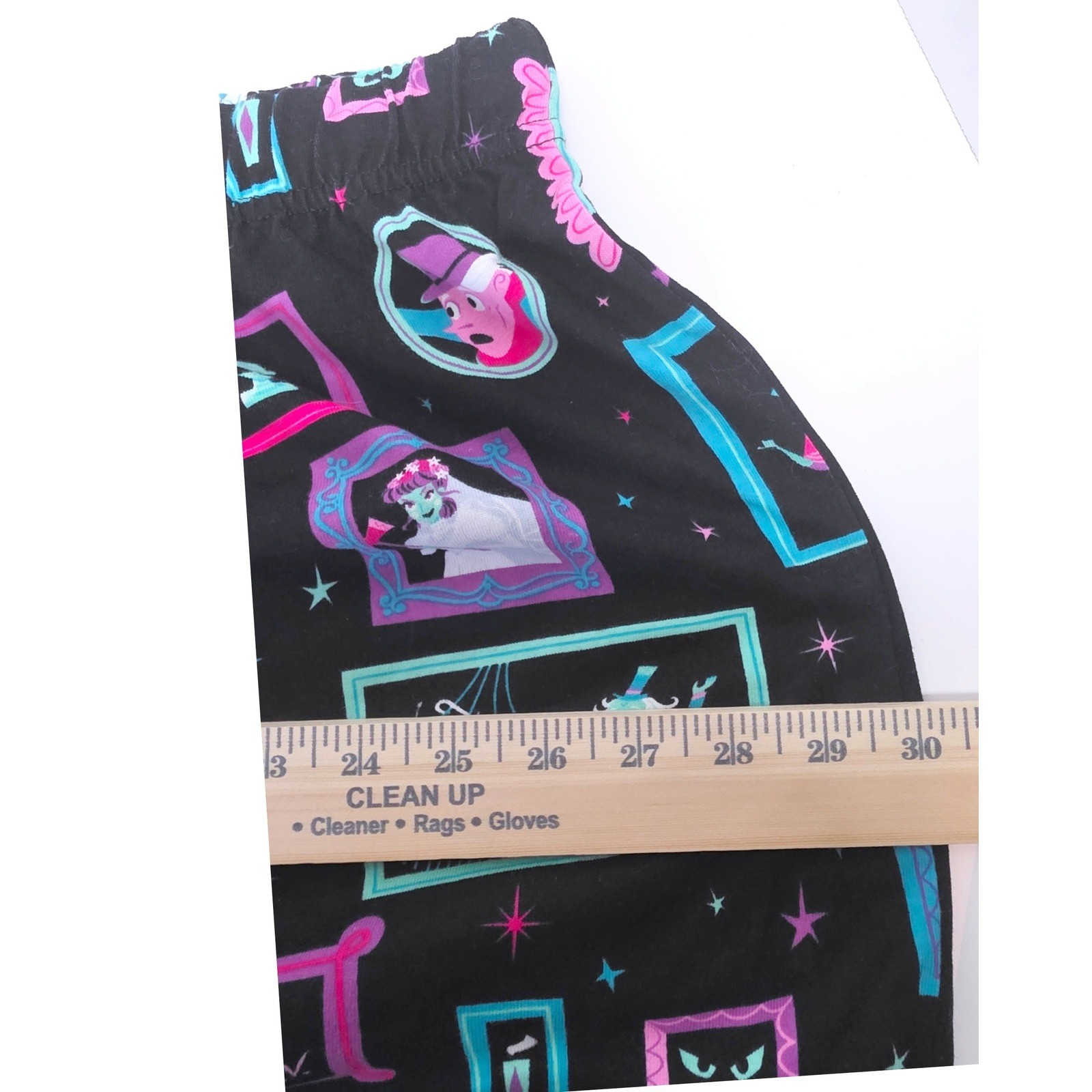 Disney Haunted Mansion Pajama Shorts Black Portrait Print 2X Glow In Dark