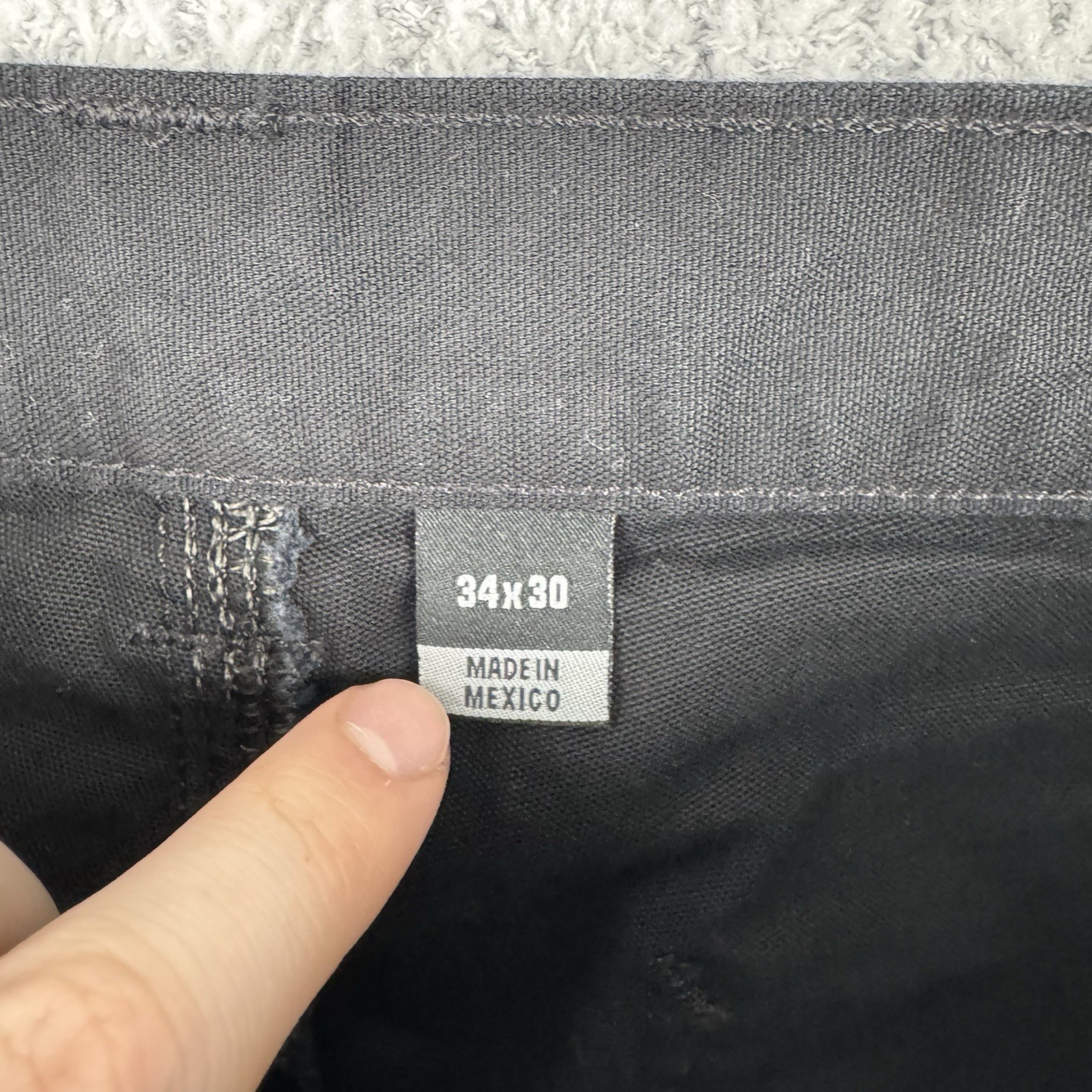 Carhartt Mens Black Utility Work Pants Loose Fit Canvas 35×34 BN0151-M NEW