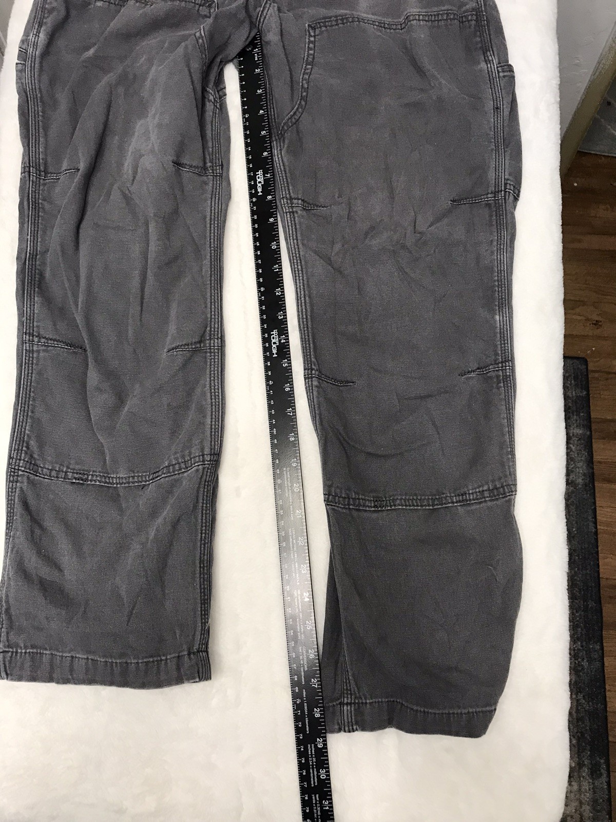 Carhartt RELAXED STRAIGHT RIGBY DOUBLE-FRONT DUNGAREE Gravel Gray Mens 36×30