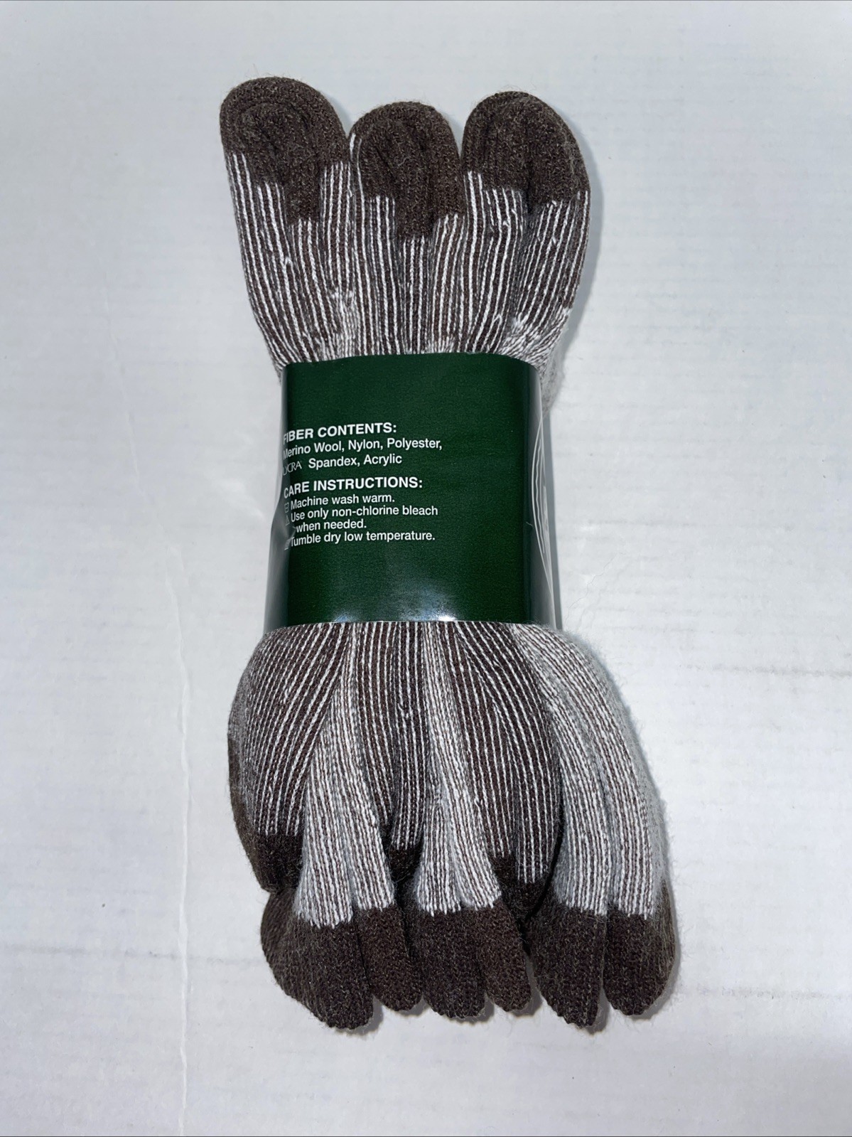 Outdoor Life Brown Boot Socks 62% Merino Wool Pack of 3 Size 10-13 Brand New